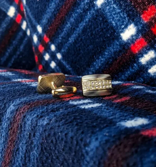 Embroidered Black Cufflinks