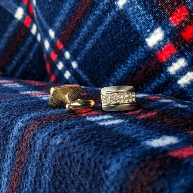 Embroidered Black Cufflinks