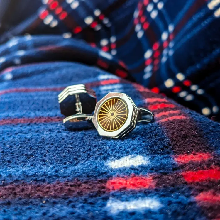 Maroon cufflinks for men